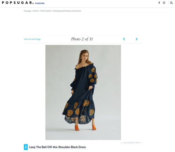 Lee Pfayfer The Bali Off-the-Shoulder Black Dress is featured on Pop Sugar